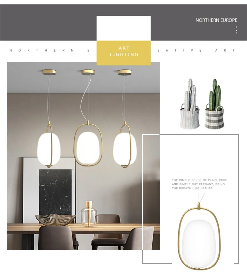 Loft Decor Post Modern LED Pendant Light Iron Gold Circle Glass Hanging Lamp Dining Room Indoor Lighting Fixtures Hanglamp (12)