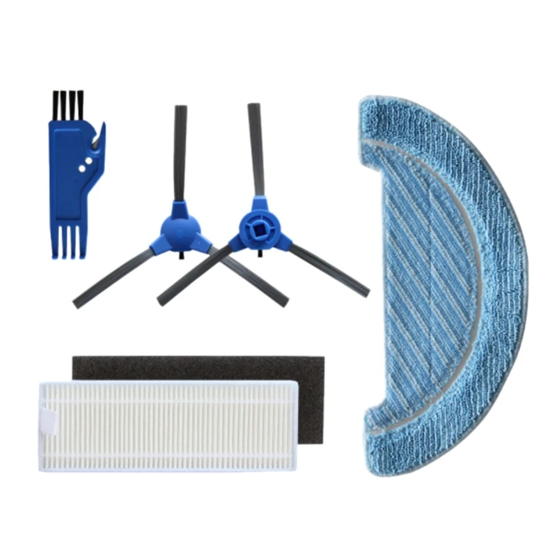 

Replacement Parts, 1 Main Brush, 2 Side Brushes, 1 High-Efficiency Filters and 1 Mop Pads, Accessories Kit for Robotic Vacuum Co