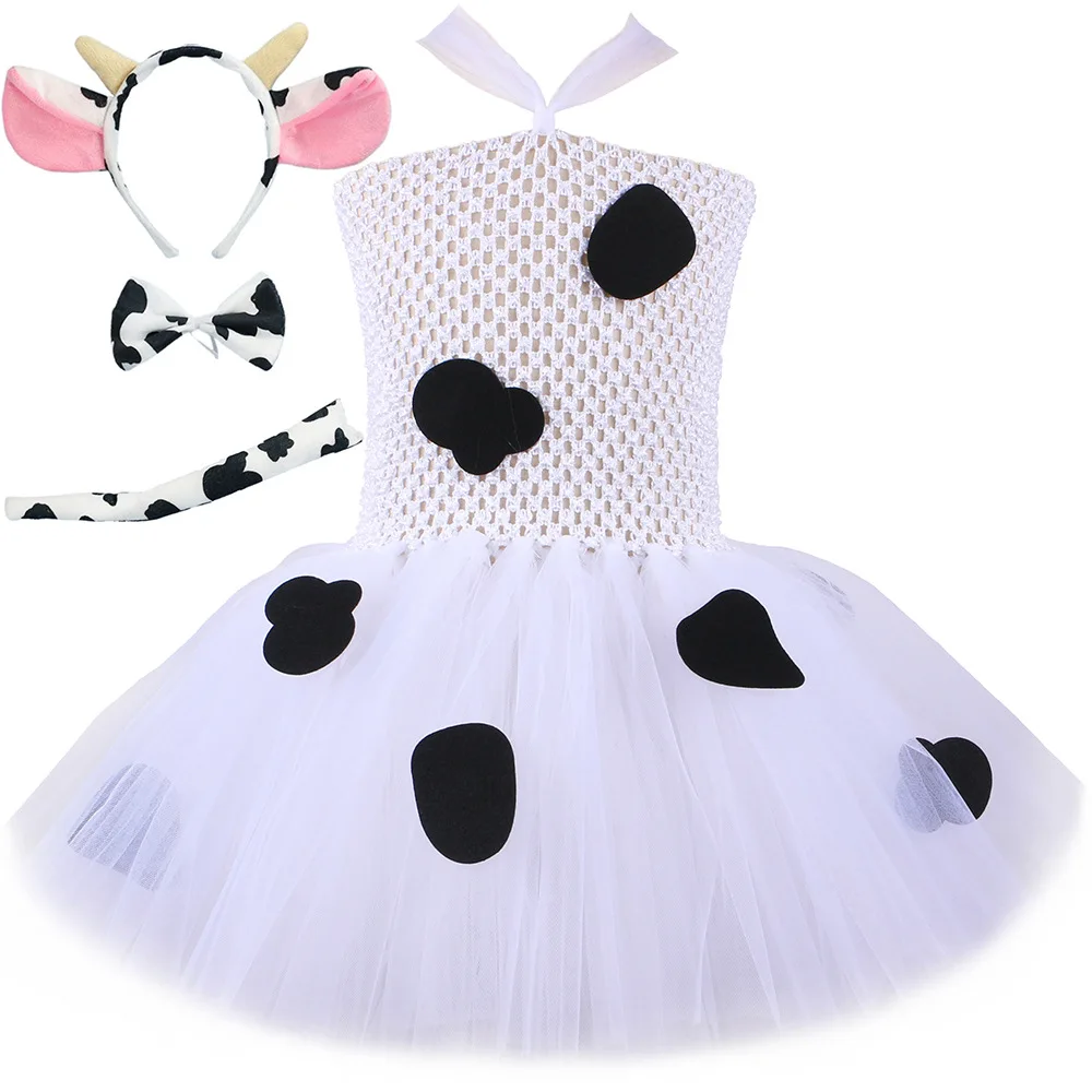 Новое платье-пачка для маленьких девочек с молочной коровой детские костюмы