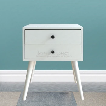 

30%B Nordic solid wood legs bedroom bedside table side Japanese style bedside table mini drawer cabinet corner storage cabinet