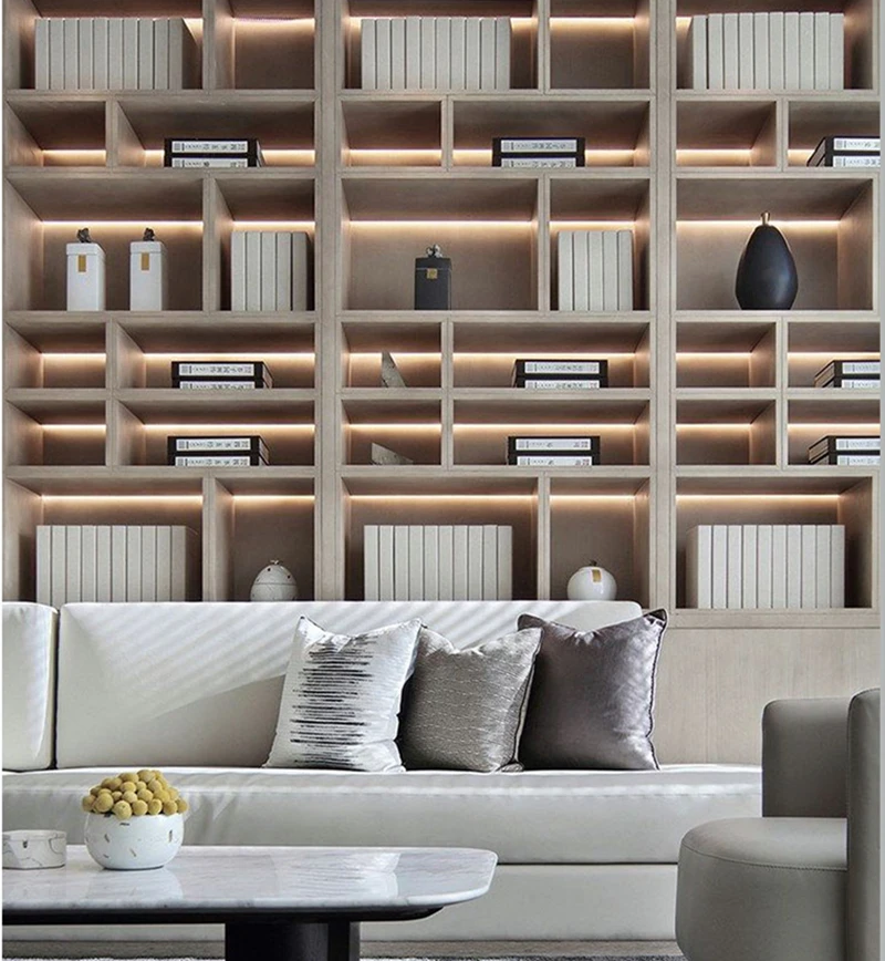 30/40/50cm LED Strip Cabinet Splint Lamps Hidden Doule Side Glow Aluminum Profiles 18mm Wood Board Layer Linear Bar Strip Lights
