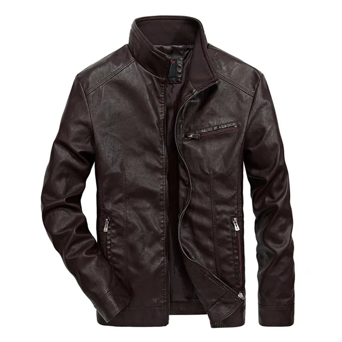 CYSINCOS, мужские осенние зимние теплые куртки, Классическая ветровка, тонкое однотонное пальто на молнии, Повседневная Уличная куртка для мужчин - Color: Coffee