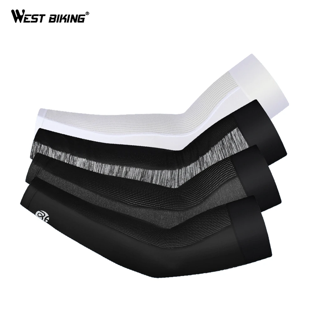 

WEST BIKING Sports Cycling Arm Sleeves Sport Elbow Pad Summer UV Protection Ice Fabric Quick Dry Arm Sleeves Outdoor Running