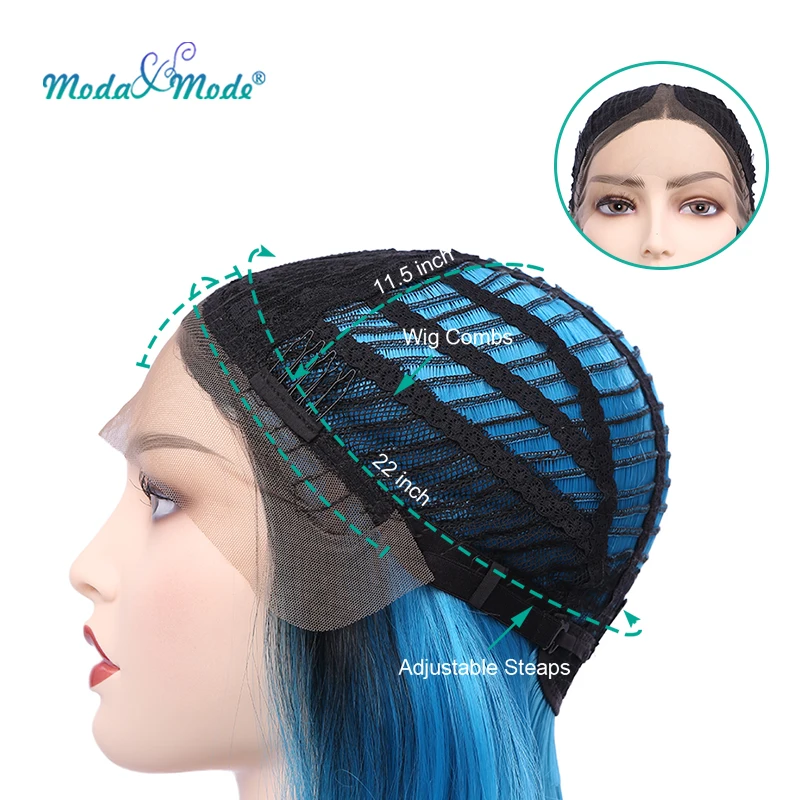 Мода и режим волосы Омбре синий боб парик 1" короткие прямые синтетические кружева спереди парик для momen средняя часть термостойкие косплей