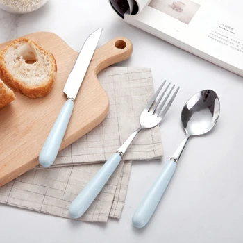 

4PCS/Set Stainless Steel Dinner Set Dinnerware Cutlery Set Dinner Classic Knife Fork Spoon Western Dining Tableware