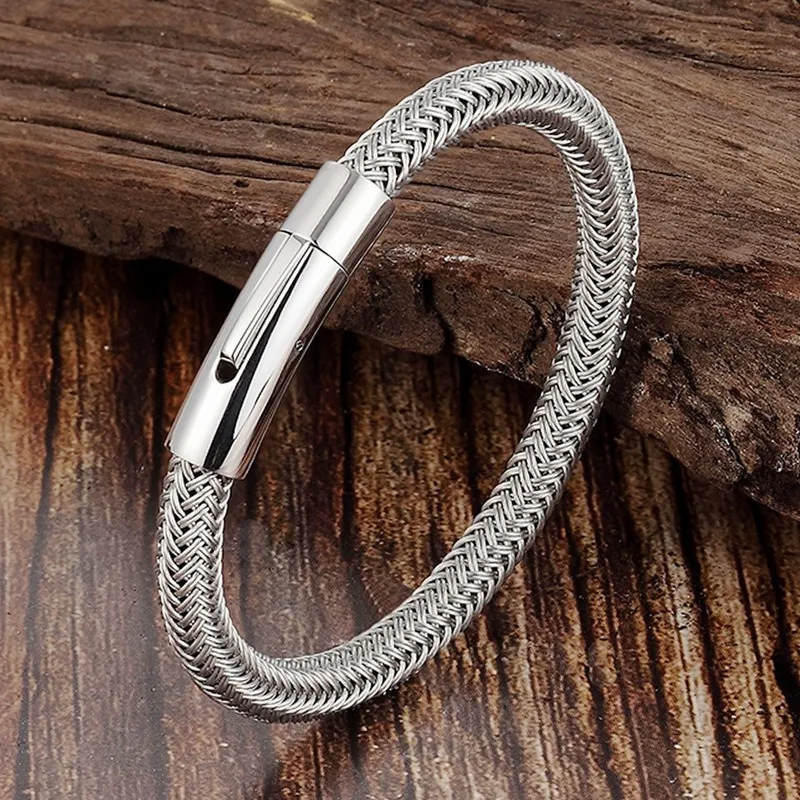 

Mens Bracelets Genuine Leather Bracelets With Stainless Steel Wire Cable C Clasps Cuff Bangles For Male Female Bracelets