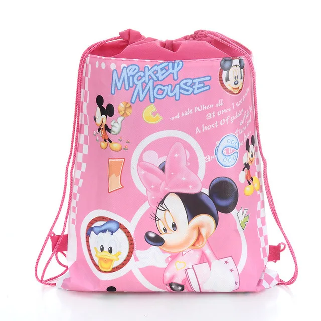 Детский рюкзак с героями мультфильмов disney, комплект для плавания, двухсторонний нетканый рюкзак на шнурке, водонепроницаемые дорожные сумки для хранения - Цвет: 7