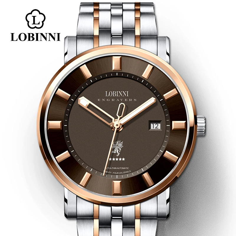 

Switzerland LOBINNI Top Luxury Brand Watches Men Sapphire relogio Japan MIYOTA 9015 Automatic Mechanical Men's Clock