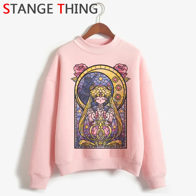 Сейлор Мун Усаги Kawaii мультфильм Толстовка для женщин Harajuku Ullzang Забавный Печатный Свитшот японский аниме милый худи с котом женский - Цвет: 9864