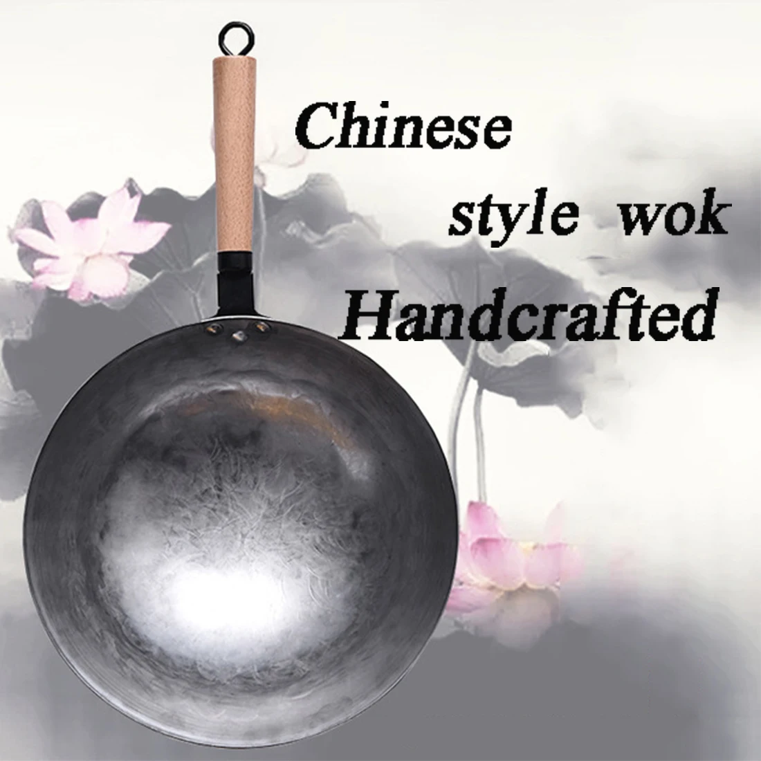 Чистый китайский стиль, железный ВОК, традиционный железный вок ручной работы, сковорода с антипригарным покрытием, газовая плита, кухонная посуда, высокое качество