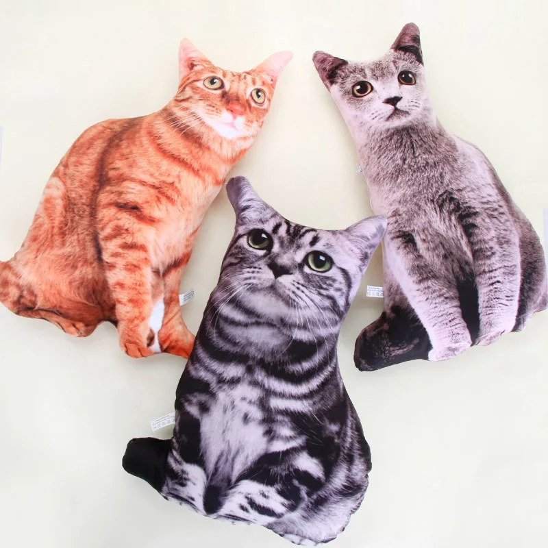 Животные Кот детские игрушки Моделирование кошачьи подушки диванные подушки с принтом в виде персонажей из мультфильма для детей Подарки - Цвет: Красный