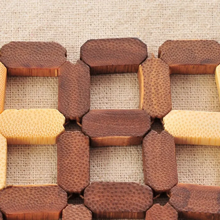 10PCS Bamboo Drink Home Coaster Tea Coffee Cup Table Mat Durable Square Placemat Hogard