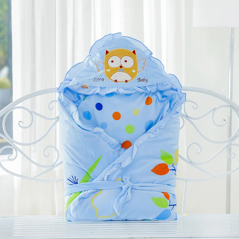 Owl blue 90x90 см для новорожденных; сезон осень-зима; плотное детское хлопковое теплое стеганое одеяло; Товары для малышей - Цвет: Owl blue