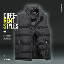 Зимний пуховый хлопковый жилет без рукавов со стоячим воротником мужской Корейский Стиль Тренд красивый приталенный Молодежный жилет пальто мужской