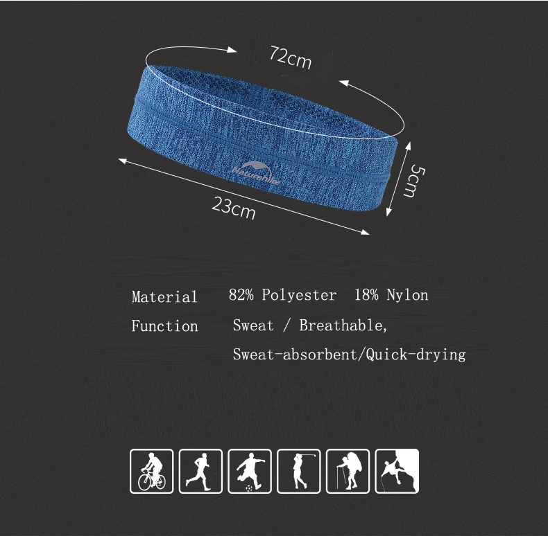 Sport Sweatband Men Women Headband Quick-drying Sweat Straps Head Band Running Tennis Headscarf Anti-slip Elastic HairBand