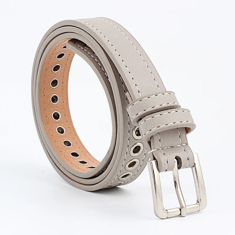 

top Women Artificial Leather Belt with Rivets Punk Style Metal Square Buckle Casual Wild Ladies Waist Decoration Pants for Girls