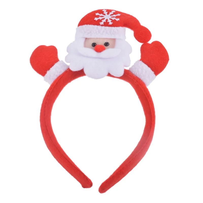B Colorful Changing LED Light Hair Band Christmas Party Decoration Cute Christmas Snowman Head Band Gift For Children - Цвет: B