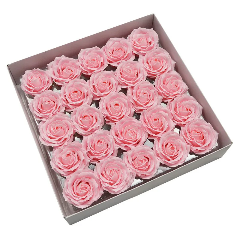 04 light pink 25 шт., диаметр 7,5 см, искусственные цветы, роза, мыло, голова цветка, сделай сам, подарок на день Святого Валентина, свадьба, вечеринка, Домашний Декоративный букет - Цвет: 04 light pink