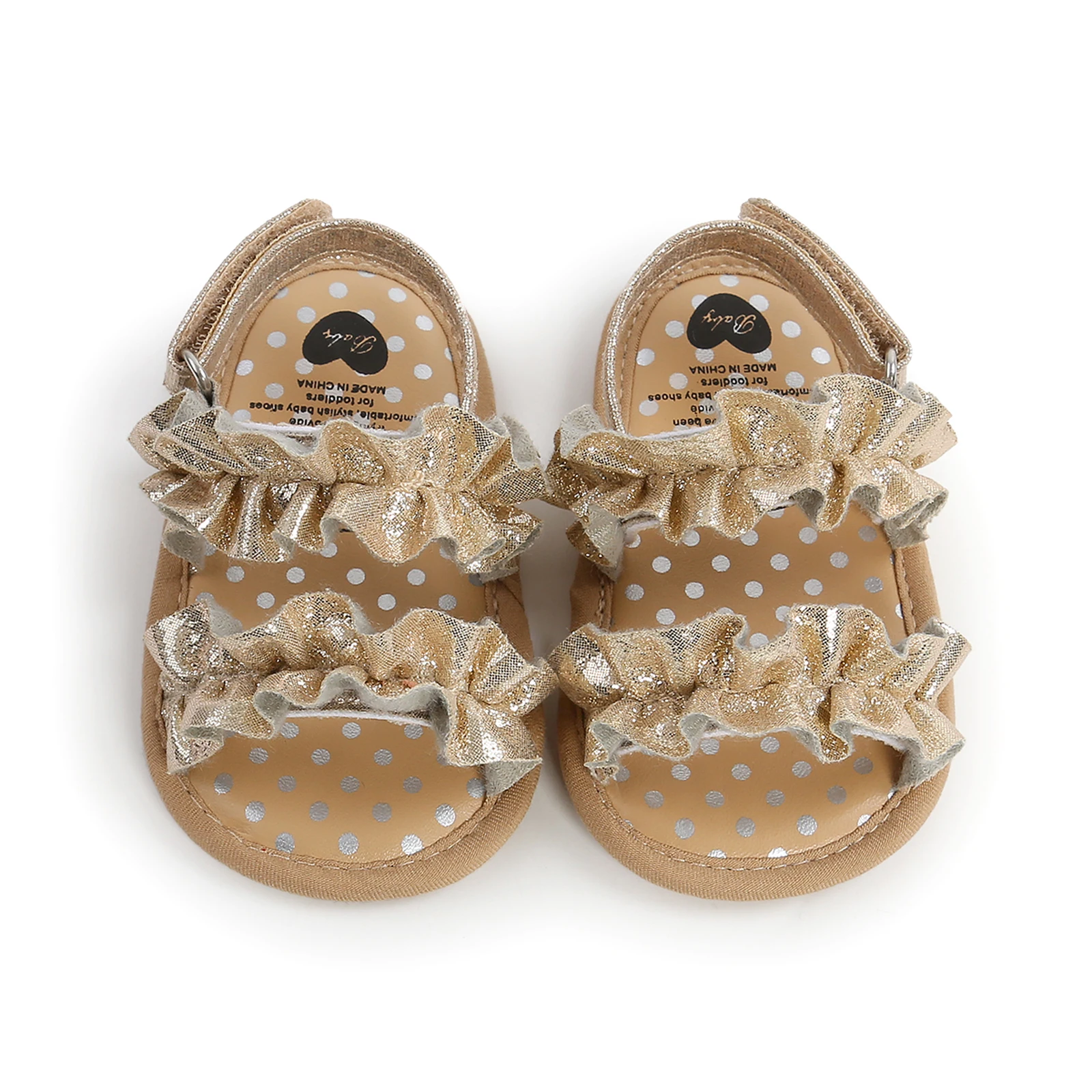Infant Baby Girl Shoes Toddler Flats Sandals Premium Soft Rubber Sole Anti-Slip Summer Flower Lace Crib First Walker Shoes