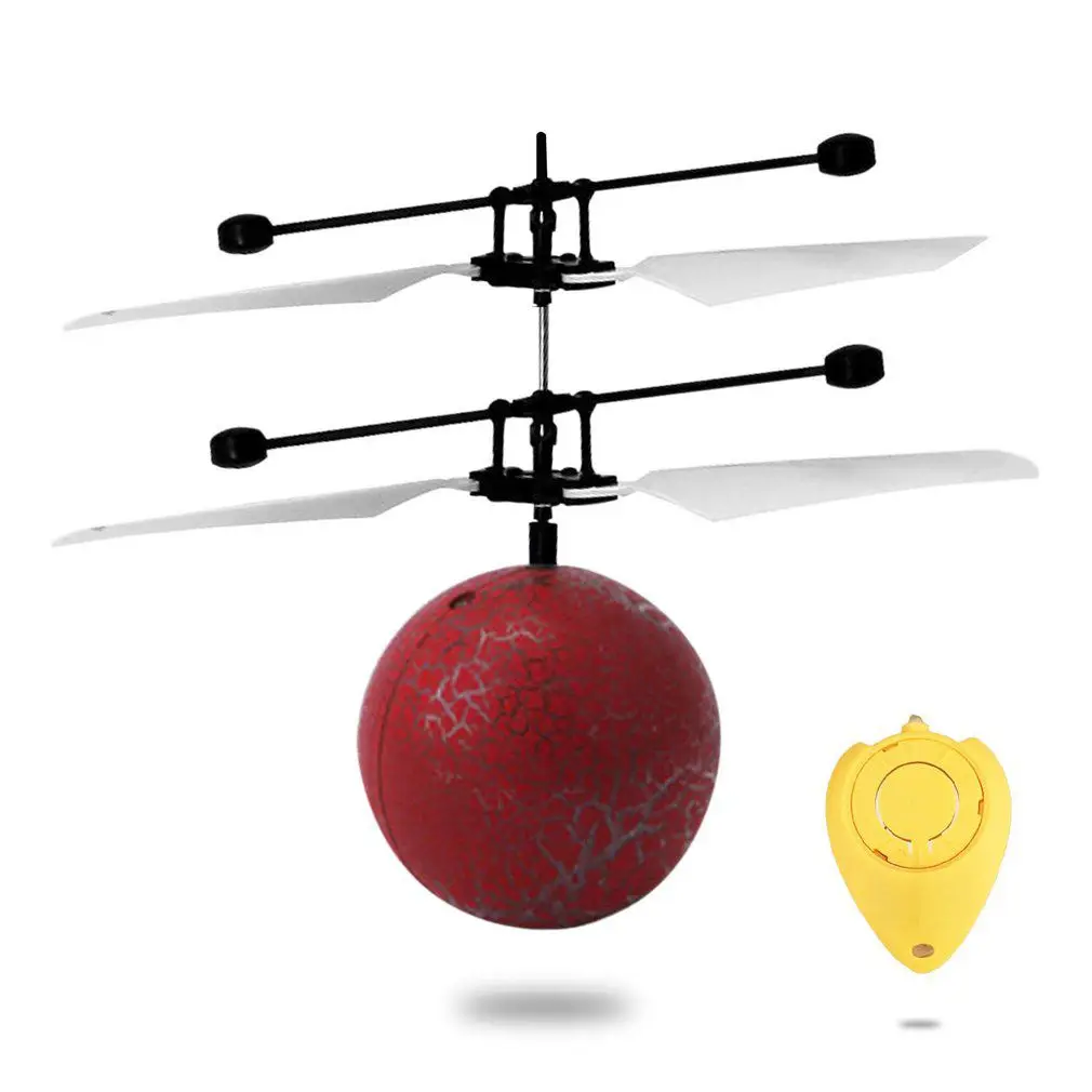 RC летающий шар Дрон шар-Вертолет игрушки инфракрасная индукция встроенный сверкающий светодиодный свет для детей Красочные Flyings рождественские подарки - Цвет: with remote control
