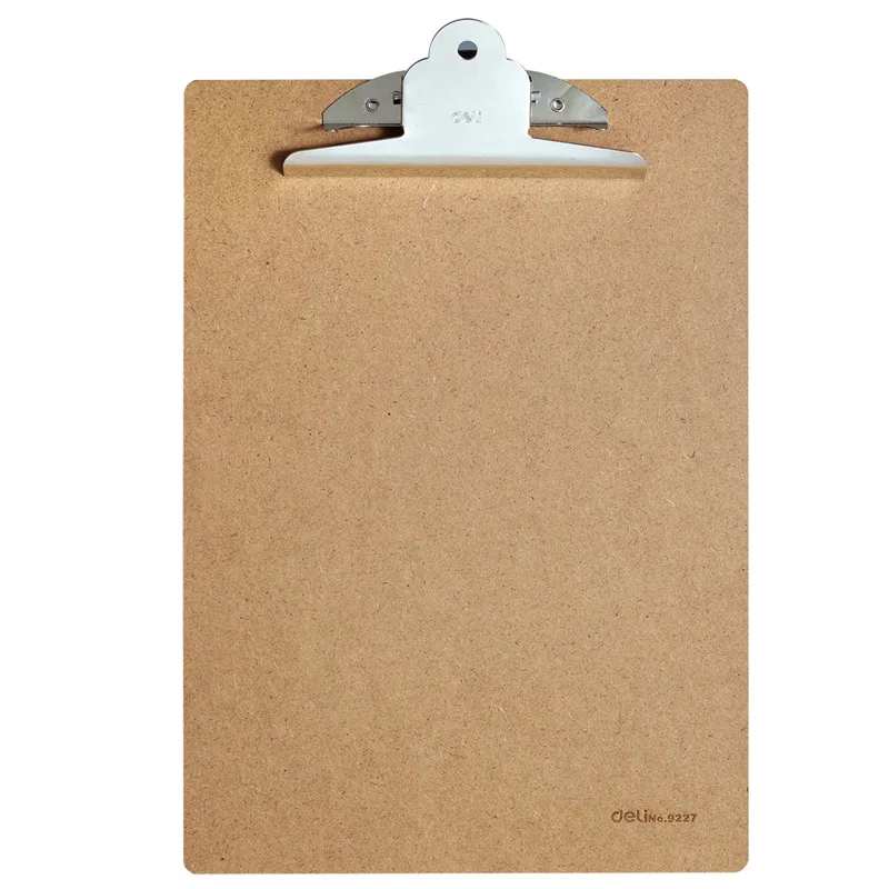 Deli 9227 Writing Board Clip A4 Writing Pad Wooden Folder Menu