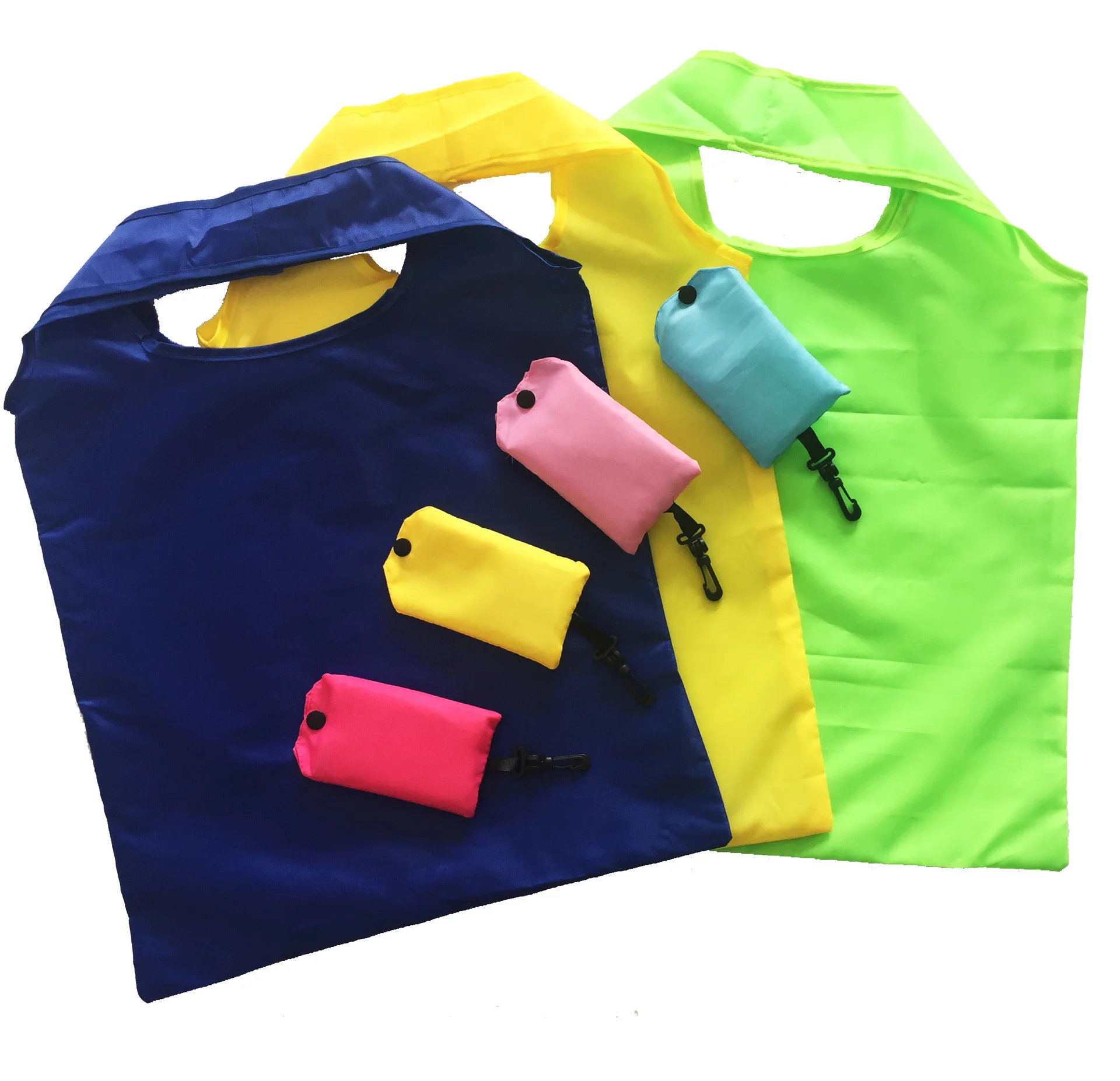 

10pcs Women Foldable Eco Shopping Bag Tote Pouch Portable Reusable Grocery Storage Bag solid color Free Shipping