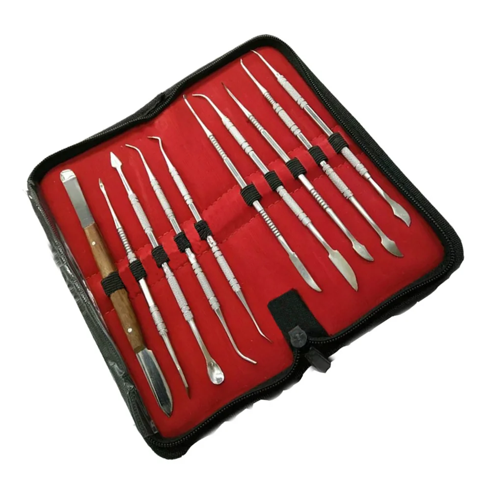 1 set 10 Wax Carving Tools 1 Toolkit Dental Lab Instrument Orthodontic Teeth Whitening 3