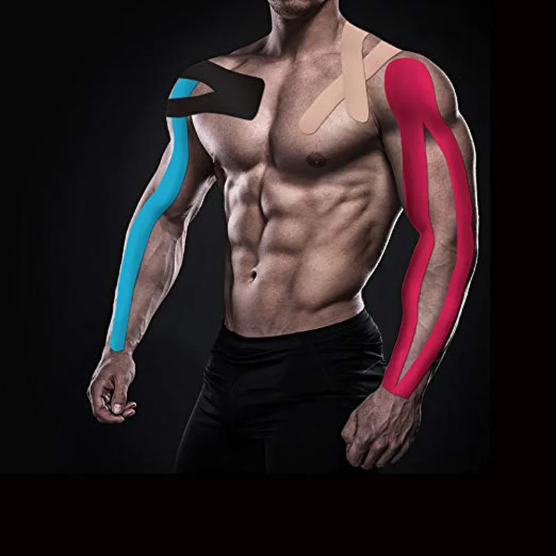 Kinesiology Tape 1 Roll Muscle Tape Bandage Sports Kinesiology Tape Roll Cotton Elastic Adhesive Strain Injury Muscle Sticker Kinesiologe