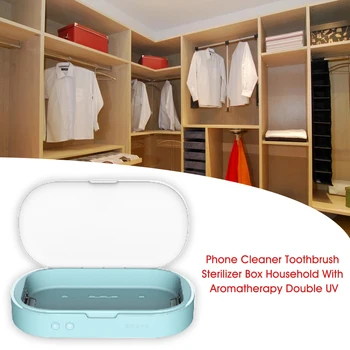 

Manicure Phone Cleaner Sterilizer Box Portable Multipurpose Double UV Jewelry Disinfection With Aromatherapy Personal Sanitizer