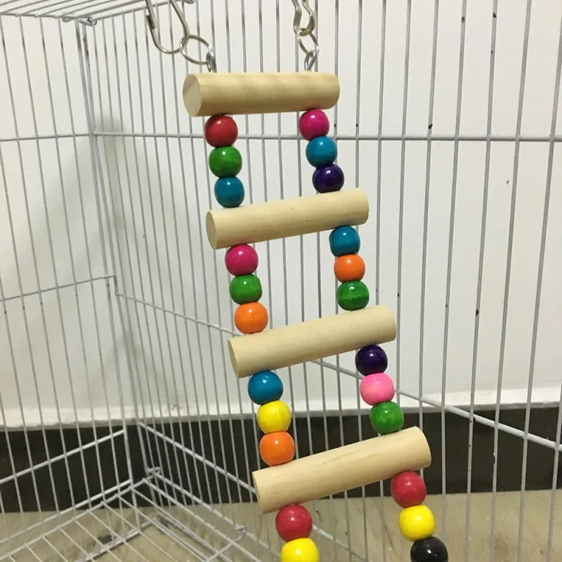4 размера красочные попугая птица деревянная лестница подъем канатной хомяк игрушечная веревка попугай укусов портупея попугай товары для дома