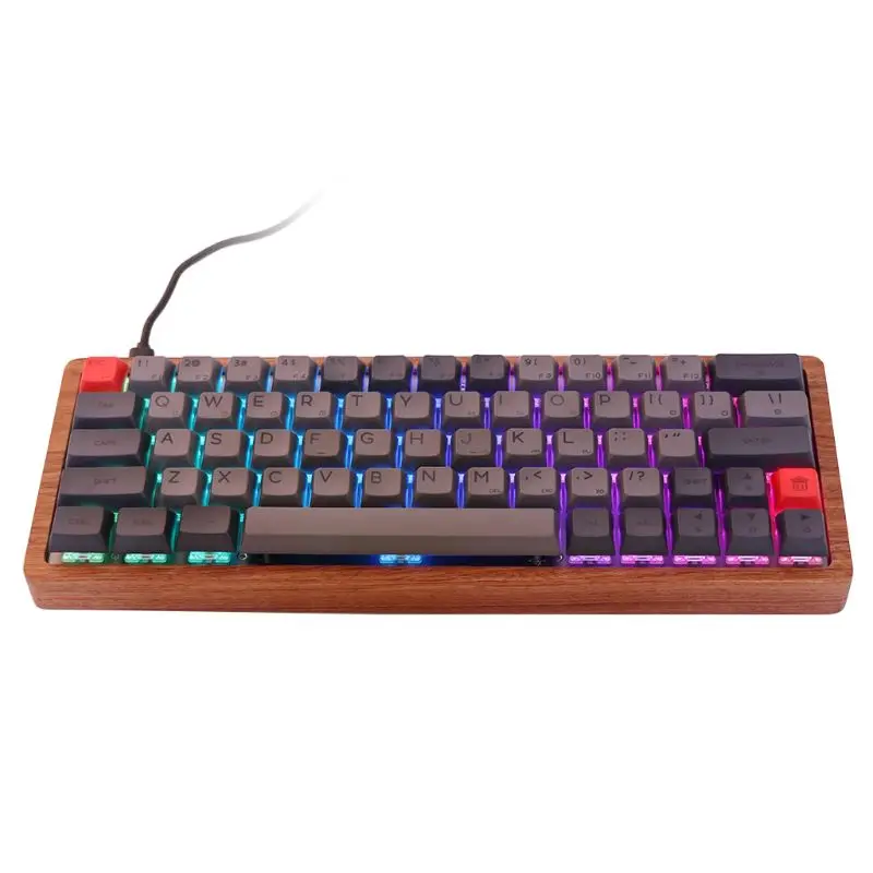 1Set GK64 Mechanical Gaming Keyboard Optical Cherry Switch RGB LED Backlit Wired Keyboard Thermal Sublimation Key Cap for PC Ma