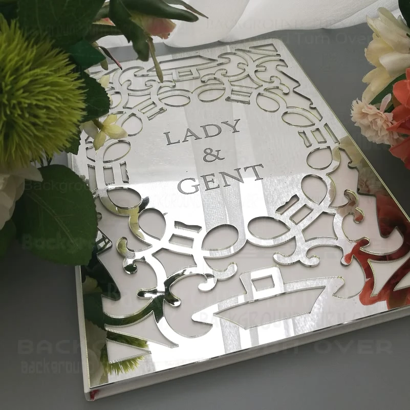 Guest Book Mirror Names Date Wedding Guestbook Blank Favor Details Personalized Rustic Alternative Album G011