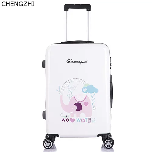 CHENGZHI 1" 20" 2" дюймов мультфильм милый чемодан на колёсиках spinner PC Дорожный чемодан для женщин Сумка на колесиках - Цвет: 20inch