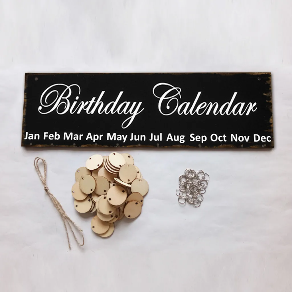 Дерево DIY друг семья день рождения напоминание календарь доска Ply Табличка Знак Домашний Декор DIY календарь подвесные украшения