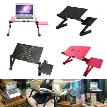 

Adjustable Aluminum Laptop Desk Ergonomic Portable TV Bed Lap Desk Tray PC Table Stand Notebook Table Desk Stand with Mouse Pad