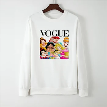 

Oversize Sweatshirt Long Sleeve VOGUE Round Collar Hatless толстовка Funny Hoodies Tracksuit Autumn Winter Punk Cute Clothes