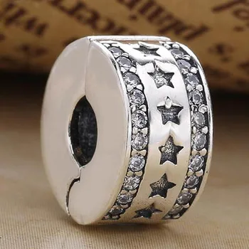 

Original Starry Formation With Crystal Clip Lock Stopper Beads Fit 925 Sterling Silver Bead Charm Bracelet Diy Jewelry