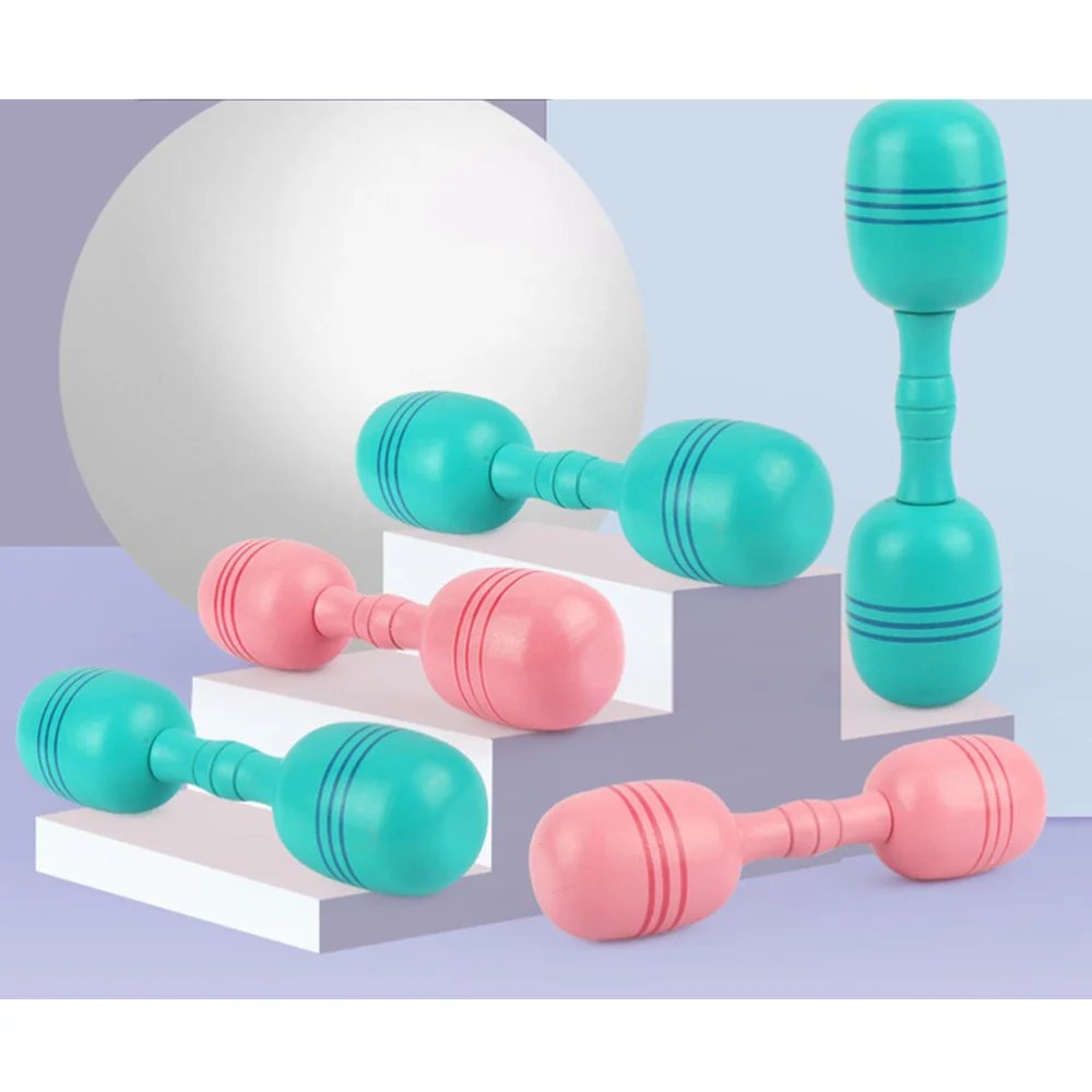 

1 Pair Children Wooden Dumbbell Gymnastics Props Fitness Dumbbell Exercise Toys for Kids (300g Girls Style)