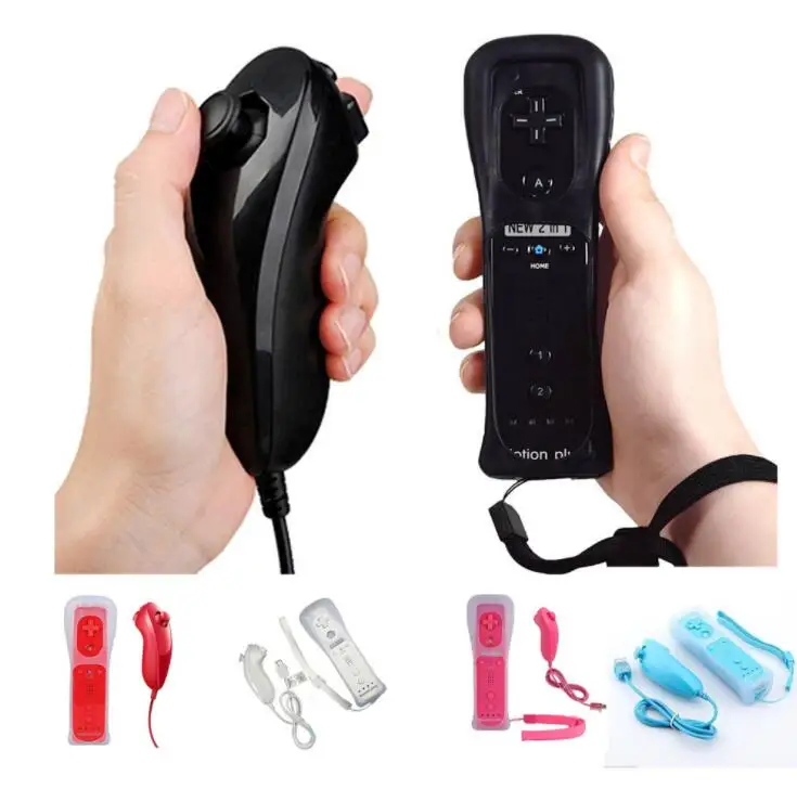 

For Nintend Wii 2 in 1 Remote Gamepad Controller Without Motion Plus Bluetooth Wireless Remote Controle For Wii Nunchuck Joypad