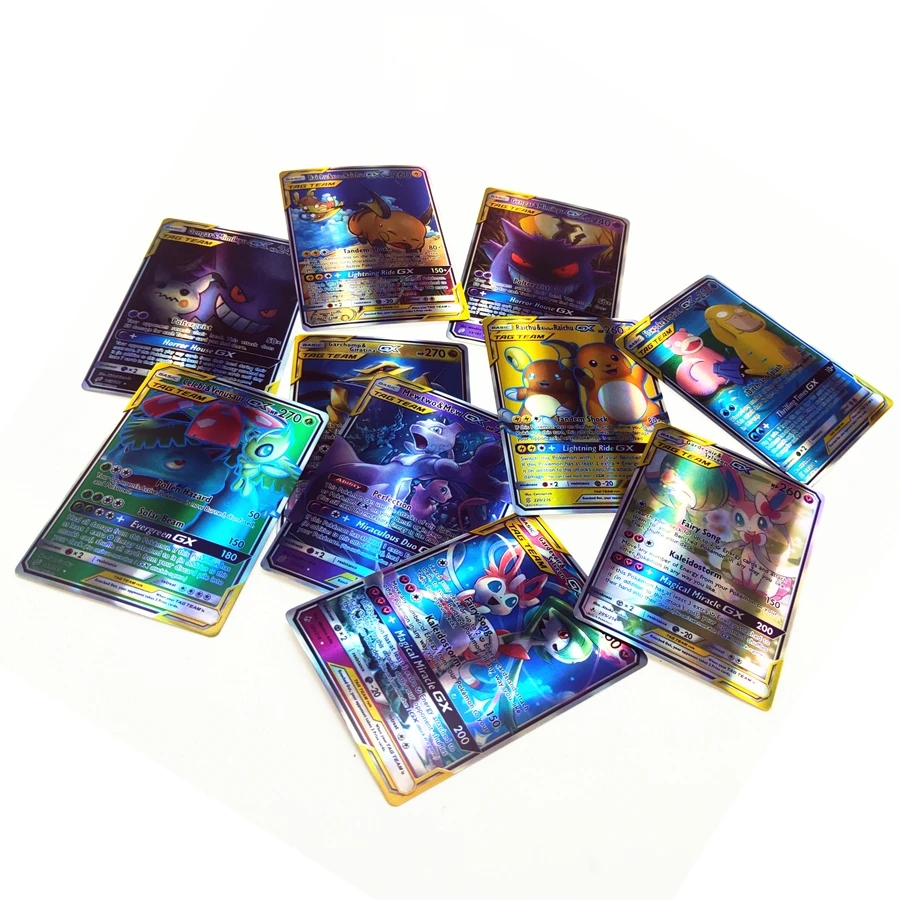 TOMY 120 PCS Pokemon Card Lot Featuring 80tag team 20mega 20 ultra beast Gx