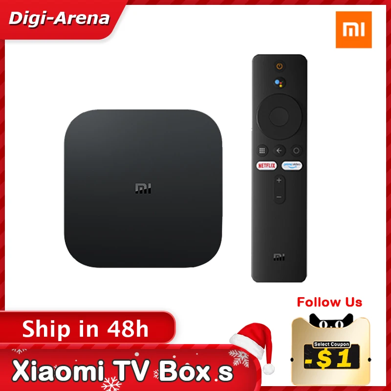 Versão global xiaomi mi tv caixa s 4k hdr android tv streaming media player google assistente remoto inteligente mi tv vara 2k|Conversor de TV| -