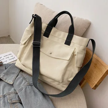 

Raged Sheep Fashion Durable Women Student Canvas Shoulder Bag Messenger Reusable Eco Shopping Bags Casual Tote Female Handbags