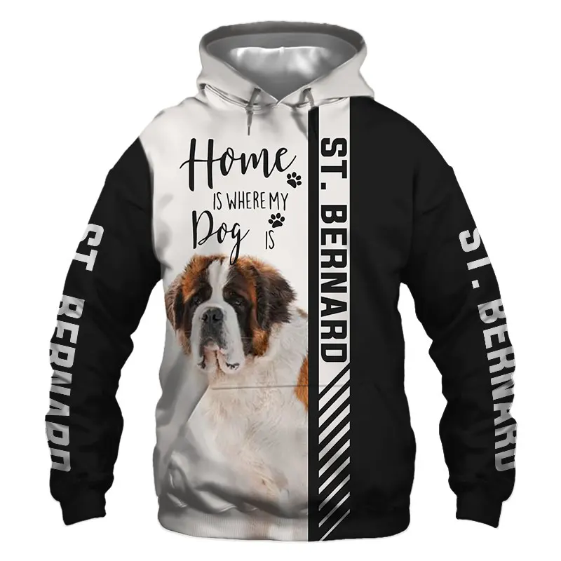 

Куртка с 3D-принтом в виде собаки Бернара для мужчин и женщин, худи в стиле Харадзюку, Повседневная Уличная одежда унисекс, свитшот, пуловер, D8055