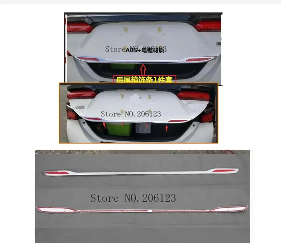 Для toyota Corolla Altis 2014 2015 2016 2017 2018 хромированная Задняя Крышка багажника Отделка