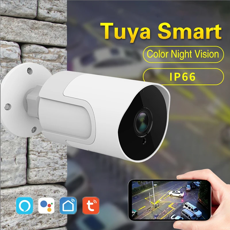 Tuya Smart WiFi HD 1080P Camera Wireless Infrared Camera Full Color Night Vision Motion Detection Alarm Push Waterproof Remote