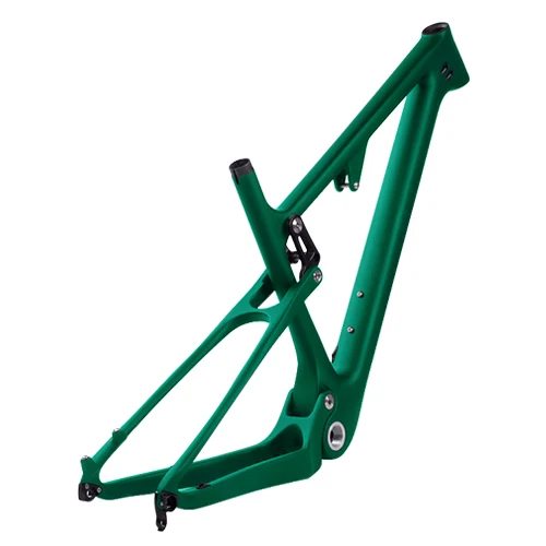 29er полная карбоновая подвес MTB велосипедная Рама амортизатор 148*12 мм/142*12 мм дисковые тормоза горная подвеска велосипеда зеленая рама - Цвет: BXT full green