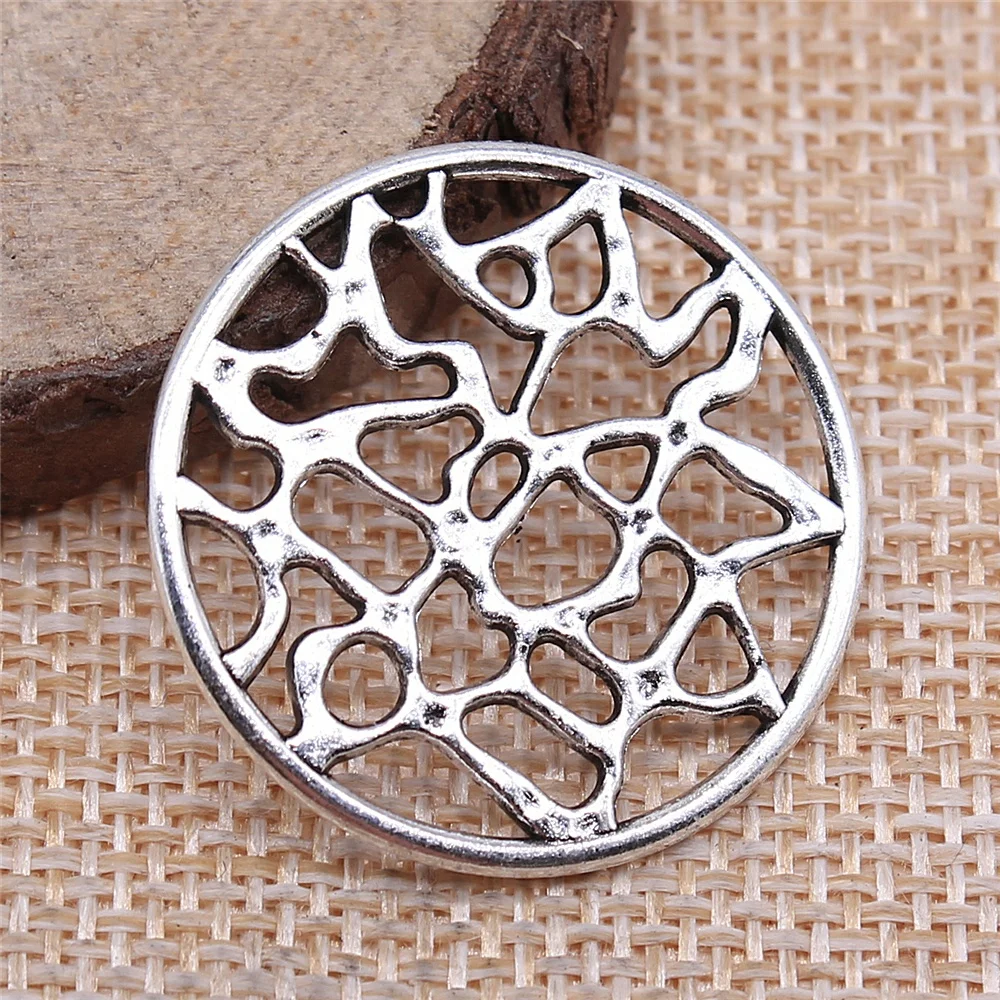 WYSIWYG 3 шт 30x30 мм Pendant Wafer Round Charm Pendants For Jewelry Making Antique Silver Color | Украшения и аксессуары