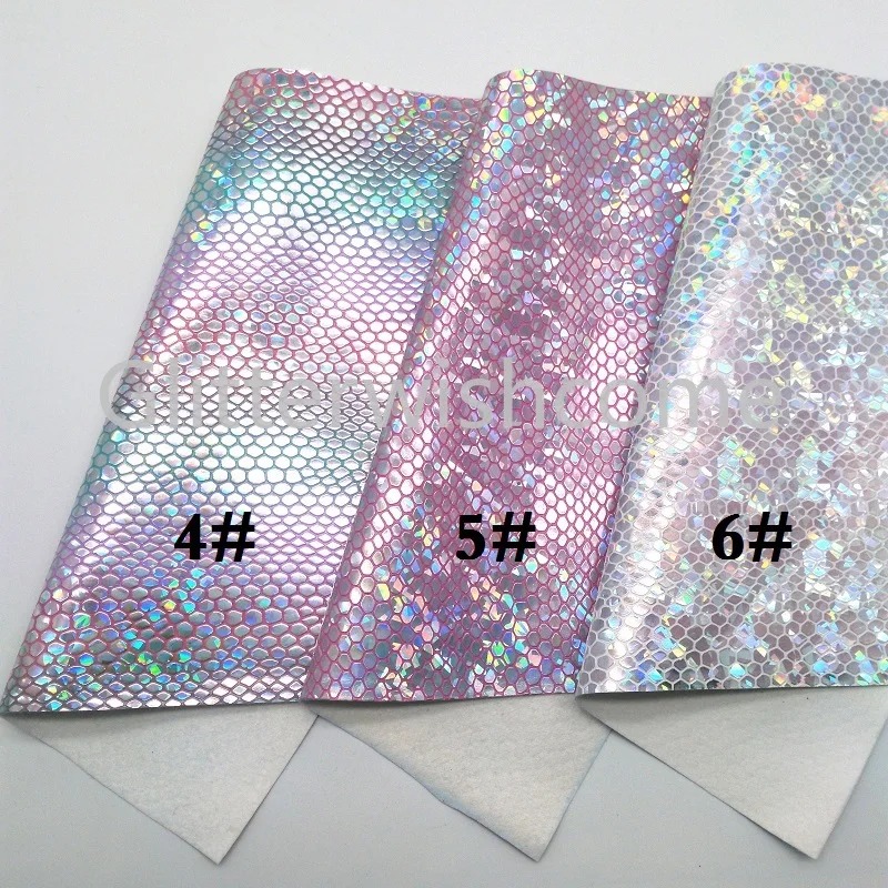 Glitterwishcome 21X29 см A4 размер винил для бантов Радуга змеиная кожа Переливающаяся ткань искусственная кожа листы для бантов, GM545A