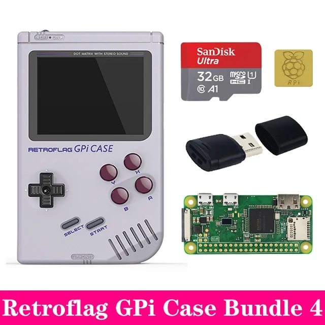 Bundle 4 Новое поступление Retroflag GPi Чехол комплект с теплоотвод для Raspberry Pi Zero W V1.3 GPi пластиковый кейс - Цвет: Bundle 4