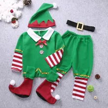 Одежда для маленьких мальчиков; Рождественский наряд; вечерние футболки; Рождественский костюм; маскарадные костюмы; детская зимняя одежда из хлопка с длинными рукавами